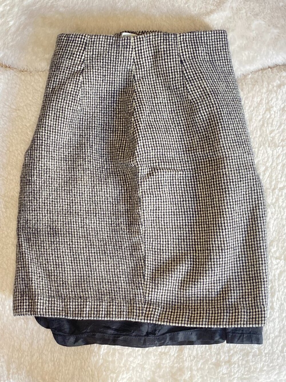 Vintage Ann Taylor Petite Houndstooth Wool Pencil Skirt